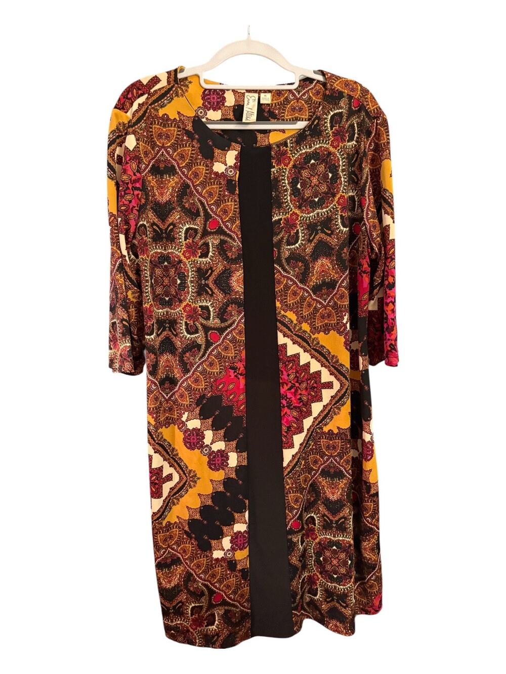 Emma & Michele XL Paisley Dress Boho 3/4 Sleeve